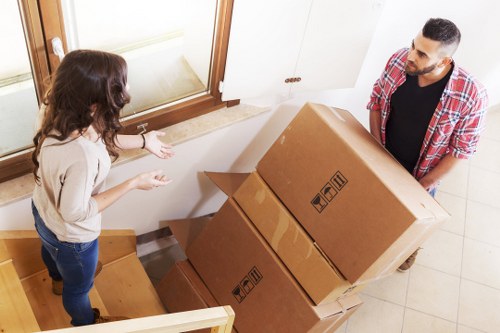 Moving truck ready for household removals in Edgware